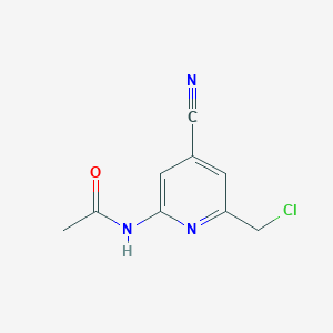 molecular formula C9H8ClN3O B14859611 N-(6-(Chloromethyl)-4-cyanopyridin-2-yl)acetamide 