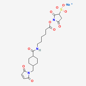 Sodium 1-(6-(4-((2,5-dioxo-2,5-dihydro-1H-pyrrol-1-yl)methyl)cyclohexanecarboxamido)hexanoyloxy)-2,5-dioxopyrrolidine-3-sulfonate