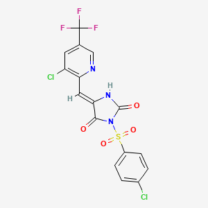 (5Z)-5-{[3-chloro-5-(trifluoromethyl)pyridin-2-yl]methylidene}-3-(4-chlorobenzenesulfonyl)imidazolidine-2,4-dione