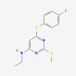 N-ethyl-6-[(4-fluorophenyl)sulfanyl]-2-(methylsulfanyl)-4-pyrimidinamine