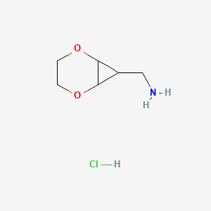 molecular formula C6H12ClNO2 B1485965 2,5-Dioxabicyclo[4.1.0]hept-7-ylmethanamine hydrochloride CAS No. 2203070-21-5