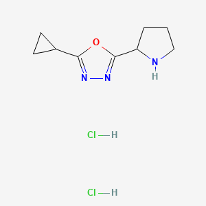 2-Cyclopropyl-5-(2-pyrrolidinyl)-1,3,4-oxadiazole dihydrochloride