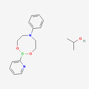 molecular formula C18H25BN2O3 B14859698 Pyridine-2-boronic acid N-phenyldiethanolamine ester X(isopropanol) 