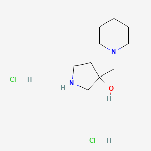 molecular formula C10H22Cl2N2O B1485971 3-(1-Piperidinylmethyl)-3-pyrrolidinol dihydrochloride CAS No. 2206243-54-9