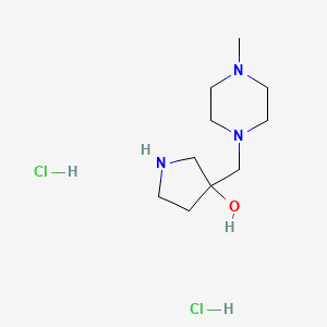 molecular formula C10H23Cl2N3O B1485972 3-[(4-Methyl-1-piperazinyl)methyl]-3-pyrrolidinol dihydrochloride CAS No. 2204054-05-5