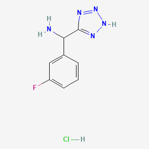 molecular formula C8H9ClFN5 B1485975 (3-Fluorophenyl)(1H-1,2,3,4-tetraazol-5-yl)methanamine hydrochloride CAS No. 2203842-69-5