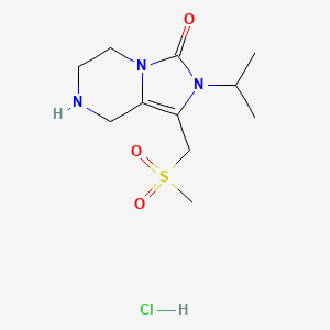 molecular formula C11H20ClN3O3S B1485978 2-Isopropyl-1-[(methylsulfonyl)methyl]-5,6,7,8-tetrahydroimidazo[1,5-a]pyrazin-3(2H)-one hydrochloride CAS No. 2206824-85-1