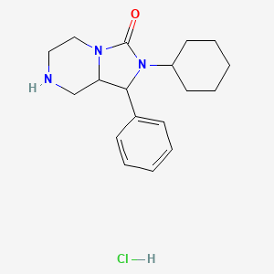 molecular formula C18H26ClN3O B1485979 2-Cyclohexyl-1-phenylhexahydroimidazo[1,5-a]pyrazin-3(2H)-one hydrochloride CAS No. 2206824-87-3