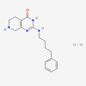 molecular formula C17H23ClN4O B1485990 2-[(4-Phenylbutyl)amino]-5,6,7,8-tetrahydropyrido[3,4-d]pyrimidin-4(3H)-one hydrochloride CAS No. 2205384-30-9