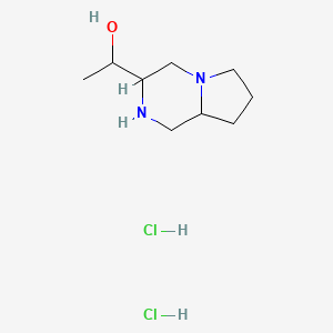 molecular formula C9H20Cl2N2O B1485991 1-Octahydropyrrolo[1,2-a]pyrazin-3-yl-1-ethanol dihydrochloride CAS No. 2206824-15-7