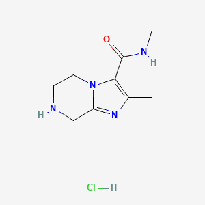 molecular formula C9H15ClN4O B1485993 N,2-Dimethyl-5,6,7,8-tetrahydroimidazo[1,2-a]pyrazine-3-carboxamide hydrochloride CAS No. 2204587-40-4