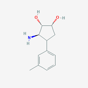 molecular formula C12H17NO2 B14860000 (1R,2S,3R)-3-amino-4-m-tolylcyclopentane-1,2-diol 