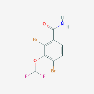 molecular formula C8H5Br2F2NO2 B14860006 2,4-Dibromo-3-(difluoromethoxy)benzamide 