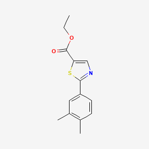 molecular formula C14H15NO2S B14860009 Ethyl 2-(3,4-dimethylphenyl)thiazole-5-carboxylate 