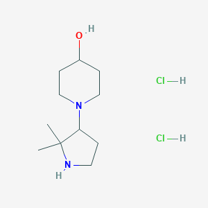 molecular formula C11H24Cl2N2O B1486004 1-(2,2-Dimethyl-3-pyrrolidinyl)-4-piperidinol dihydrochloride CAS No. 2204054-06-6