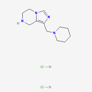 molecular formula C12H22Cl2N4 B1486007 1-(1-Piperidinylmethyl)-5,6,7,8-tetrahydroimidazo[1,5-a]pyrazine dihydrochloride CAS No. 2206965-51-5