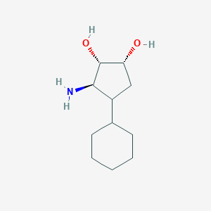 molecular formula C11H21NO2 B14860076 (1R,2S,3R)-3-amino-4-cyclohexylcyclopentane-1,2-diol 