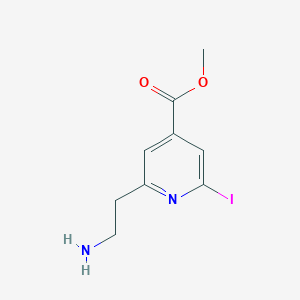 molecular formula C9H11IN2O2 B14860111 Methyl 2-(2-aminoethyl)-6-iodoisonicotinate 