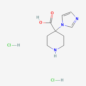 molecular formula C9H15Cl2N3O2 B1486019 4-(1H-Imidazol-1-yl)-4-piperidinecarboxylic acid dihydrochloride CAS No. 2204961-94-2