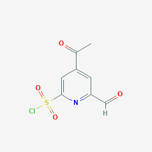 4-Acetyl-6-formylpyridine-2-sulfonyl chloride