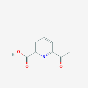 molecular formula C9H9NO3 B14860227 6-Acetyl-4-methylpyridine-2-carboxylic acid 