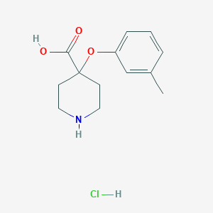 molecular formula C13H18ClNO3 B1486024 4-(3-Methylphenoxy)-4-piperidinecarboxylic acid hydrochloride CAS No. 2206824-67-9