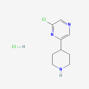 molecular formula C9H13Cl2N3 B1486026 2-Chloro-6-(4-piperidinyl)pyrazine hydrochloride CAS No. 2203070-53-3