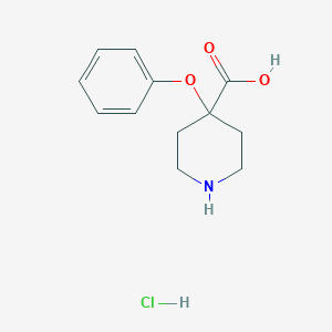 molecular formula C12H16ClNO3 B1486029 4-Phenoxy-4-piperidinecarboxylic acid hydrochloride CAS No. 2203017-25-6