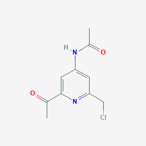 molecular formula C10H11ClN2O2 B14860311 N-(2-Acetyl-6-(chloromethyl)pyridin-4-yl)acetamide 