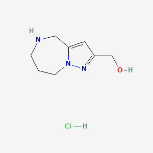 molecular formula C8H14ClN3O B1486033 5,6,7,8-Tetrahydro-4H-pyrazolo[1,5-a][1,4]diazepin-2-ylmethanol hydrochloride CAS No. 2206970-86-5