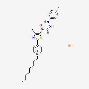 molecular formula C27H34BrN3OS B14860330 4-{4-methyl-5-[(2Z)-3-[(4-methylphenyl)amino]prop-2-enoyl]-1,3-thiazol-2-yl}-1-octylpyridin-1-ium bromide 