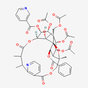 [(1S,3R,17S,18R,19R,20R,21S,22R,24R,25S)-19,21,22-triacetyloxy-20-(acetyloxymethyl)-24-benzoyloxy-25-hydroxy-3,13,14,25-tetramethyl-6,15-dioxo-2,5,16-trioxa-11-azapentacyclo[15.7.1.01,20.03,23.07,12]pentacosa-7(12),8,10-trien-18-yl] pyridine-3-carboxylate