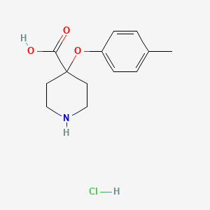 molecular formula C13H18ClNO3 B1486039 4-(4-Methylphenoxy)-4-piperidinecarboxylic acid hydrochloride CAS No. 2206824-64-6