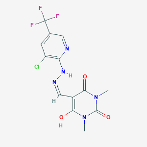 5-[(Z)-[[3-chloro-5-(trifluoromethyl)pyridin-2-yl]hydrazinylidene]methyl]-6-hydroxy-1,3-dimethylpyrimidine-2,4-dione