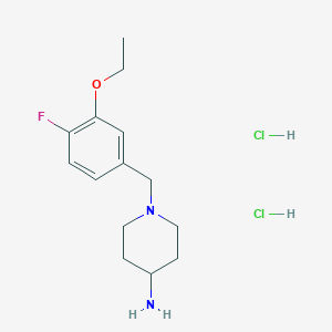 molecular formula C14H23Cl2FN2O B1486041 1-(3-Ethoxy-4-fluorobenzyl)-4-piperidinamine dihydrochloride CAS No. 2203716-28-1