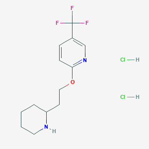 molecular formula C13H19Cl2F3N2O B1486042 2-[2-(2-Piperidinyl)ethoxy]-5-(trifluoromethyl)pyridine dihydrochloride CAS No. 2203070-74-8