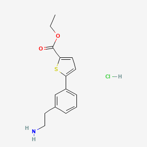 molecular formula C15H18ClNO2S B1486043 Ethyl 5-[3-(2-aminoethyl)phenyl]-2-thiophenecarboxylate hydrochloride CAS No. 2208785-86-6