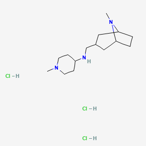 molecular formula C15H32Cl3N3 B1486044 1-Methyl-N-[(8-methyl-8-azabicyclo[3.2.1]oct-3-yl)methyl]-4-piperidinamine trihydrochloride CAS No. 2203070-63-5