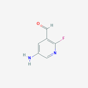 molecular formula C6H5FN2O B14860456 5-Amino-2-fluoronicotinaldehyde 