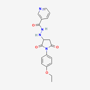 molecular formula C18H18N4O4 B14860458 N'-[1-(4-ethoxyphenyl)-2,5-dioxopyrrolidin-3-yl]pyridine-3-carbohydrazide 