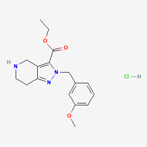 molecular formula C17H22ClN3O3 B1486046 Ethyl 2-(3-methoxybenzyl)-4,5,6,7-tetrahydro-2H-pyrazolo[4,3-c]pyridine-3-carboxylate hydrochloride CAS No. 2204562-23-0