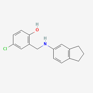 molecular formula C16H16ClNO B14860464 4-chloro-2-[(2,3-dihydro-1H-inden-5-ylamino)methyl]phenol 