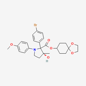 1,4-dioxaspiro[4.5]decan-8-yl (3R)-2-(4-bromophenyl)-3-hydroxy-1-(4-methoxyphenyl)-3-methylpyrrolidine-2-carboxylate