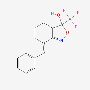 (7E)-7-Benzylidene-3,3a,4,5,6,7-hexahydro-3-hydroxy-3-(trifluoromethyl)-2,1-benzisoxazole