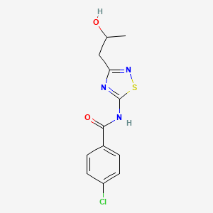 molecular formula C12H12ClN3O2S B14860513 4-chloro-N-[3-(2-hydroxypropyl)-1,2,4-thiadiazol-5-yl]benzamide 