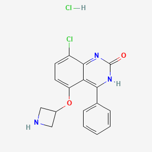 molecular formula C17H15Cl2N3O2 B1486054 5-(3-Azetidinyloxy)-8-chloro-4-phenyl-2(1H)-quinazolinone hydrochloride CAS No. 2203070-80-6