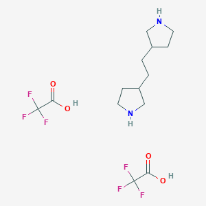 molecular formula C14H22F6N2O4 B1486056 3-[2-(3-Pyrrolidinyl)ethyl]pyrrolidine trifluoroacetate (1:2) CAS No. 2206970-30-9