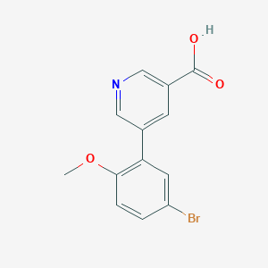 molecular formula C13H10BrNO3 B14860588 5-(5-Bromo-2-methoxyphenyl)pyridine-3-carboxylic acid 