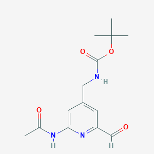 molecular formula C14H19N3O4 B14860637 Tert-butyl [2-(acetylamino)-6-formylpyridin-4-YL]methylcarbamate 