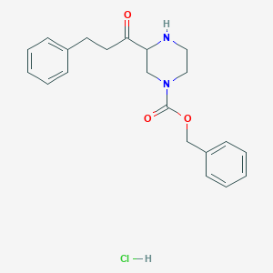 Benzyl 3-(3-phenylpropanoyl)-1-piperazinecarboxylate hydrochloride